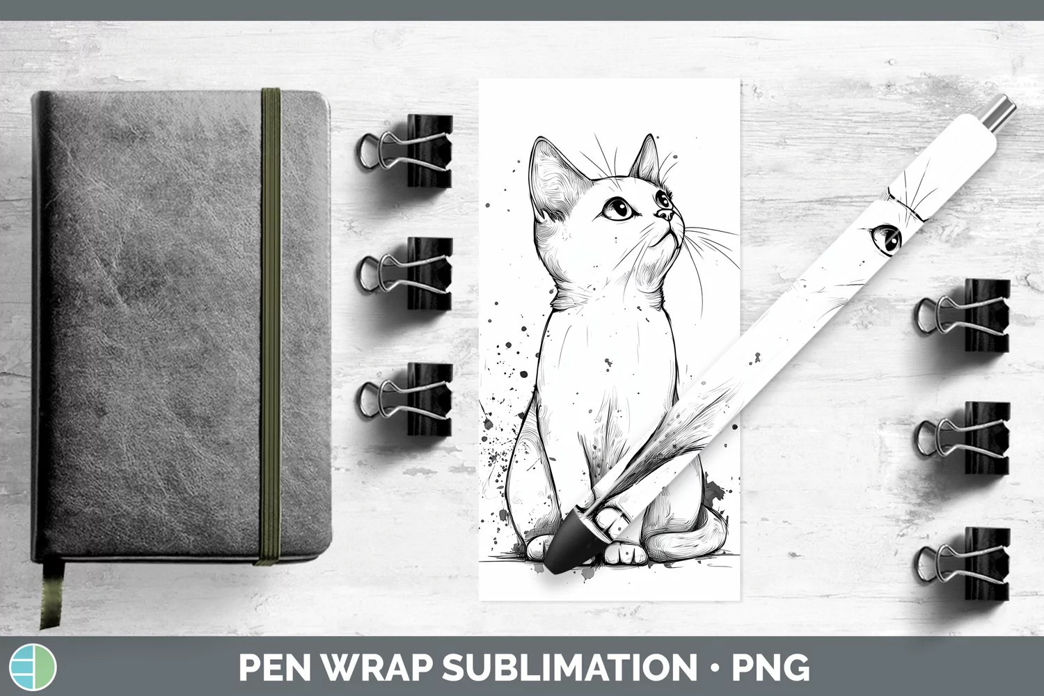 GorgeousWatercolor Splash Pen Wrap design.