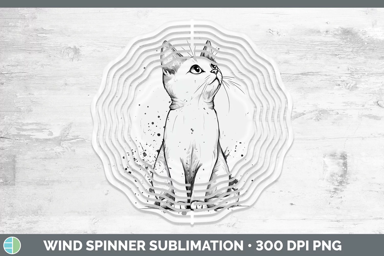 GorgeousWatercolor Splash Wind Spinner design.