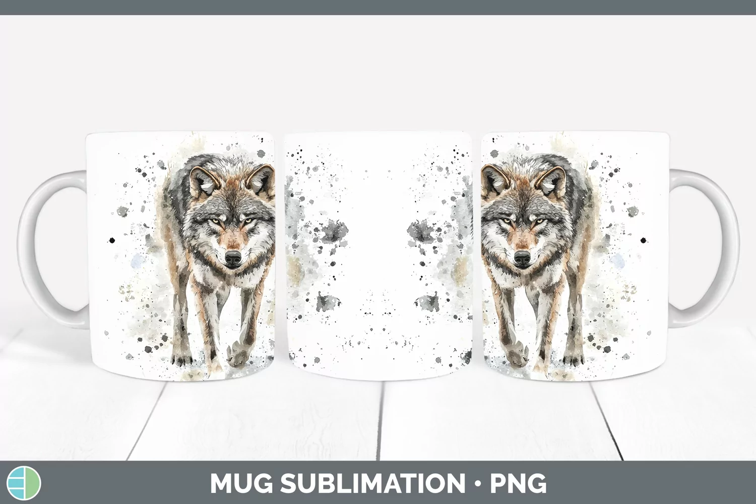 GorgeousWatercolor Splash Mug Wrap design.