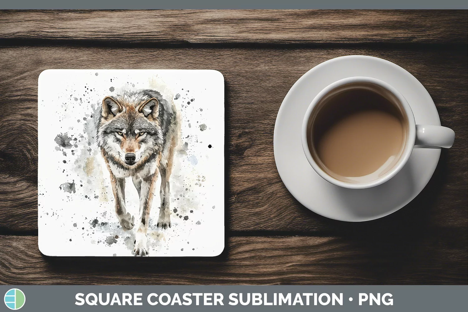 GorgeousWatercolor Splash Square Coaster design.