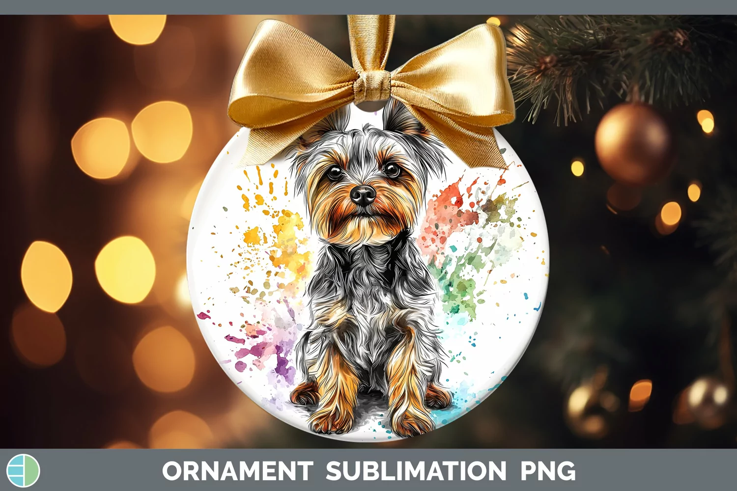 GorgeousWatercolor Splash Ornament design.