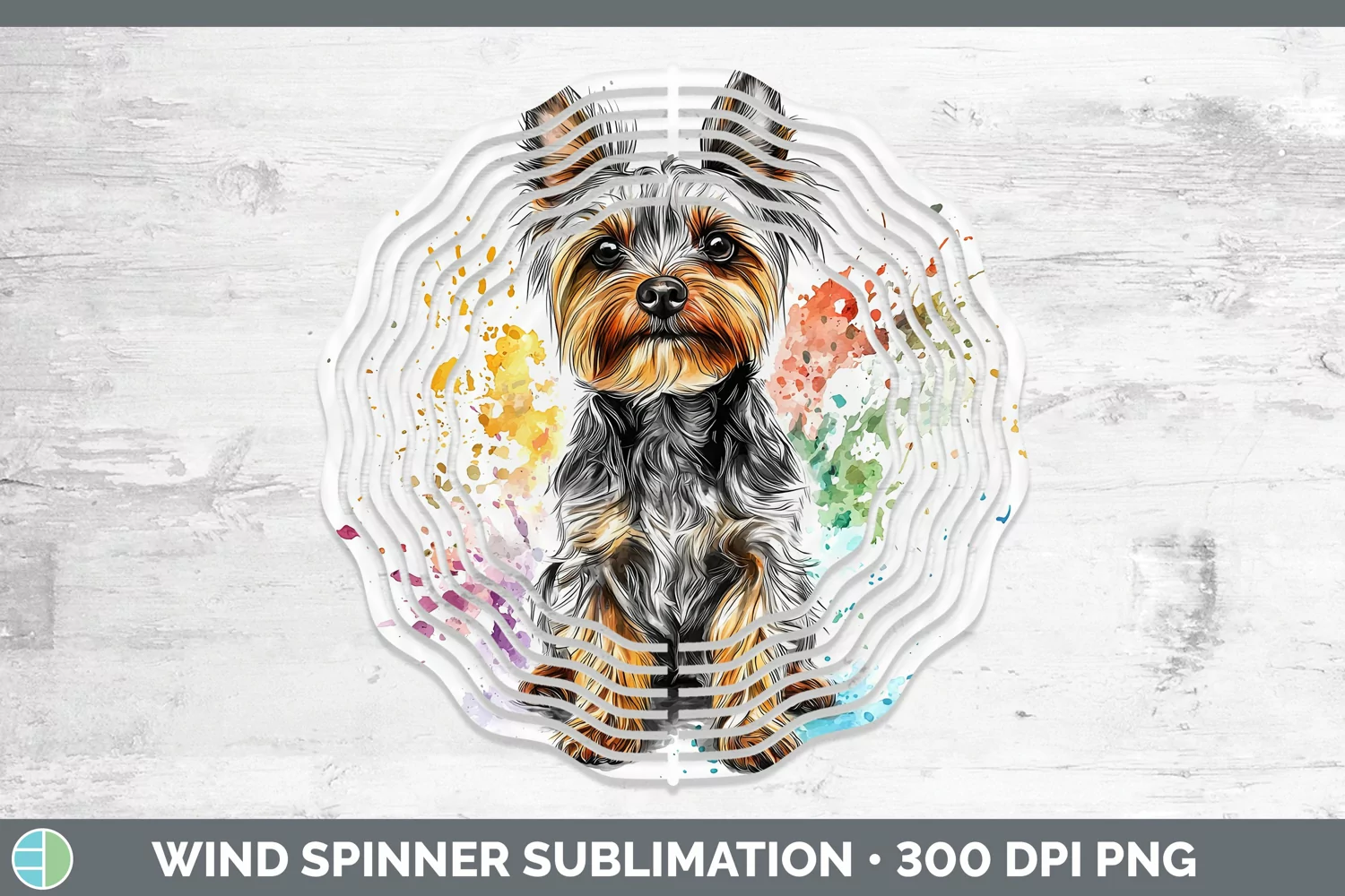 GorgeousWatercolor Splash Wind Spinner design.