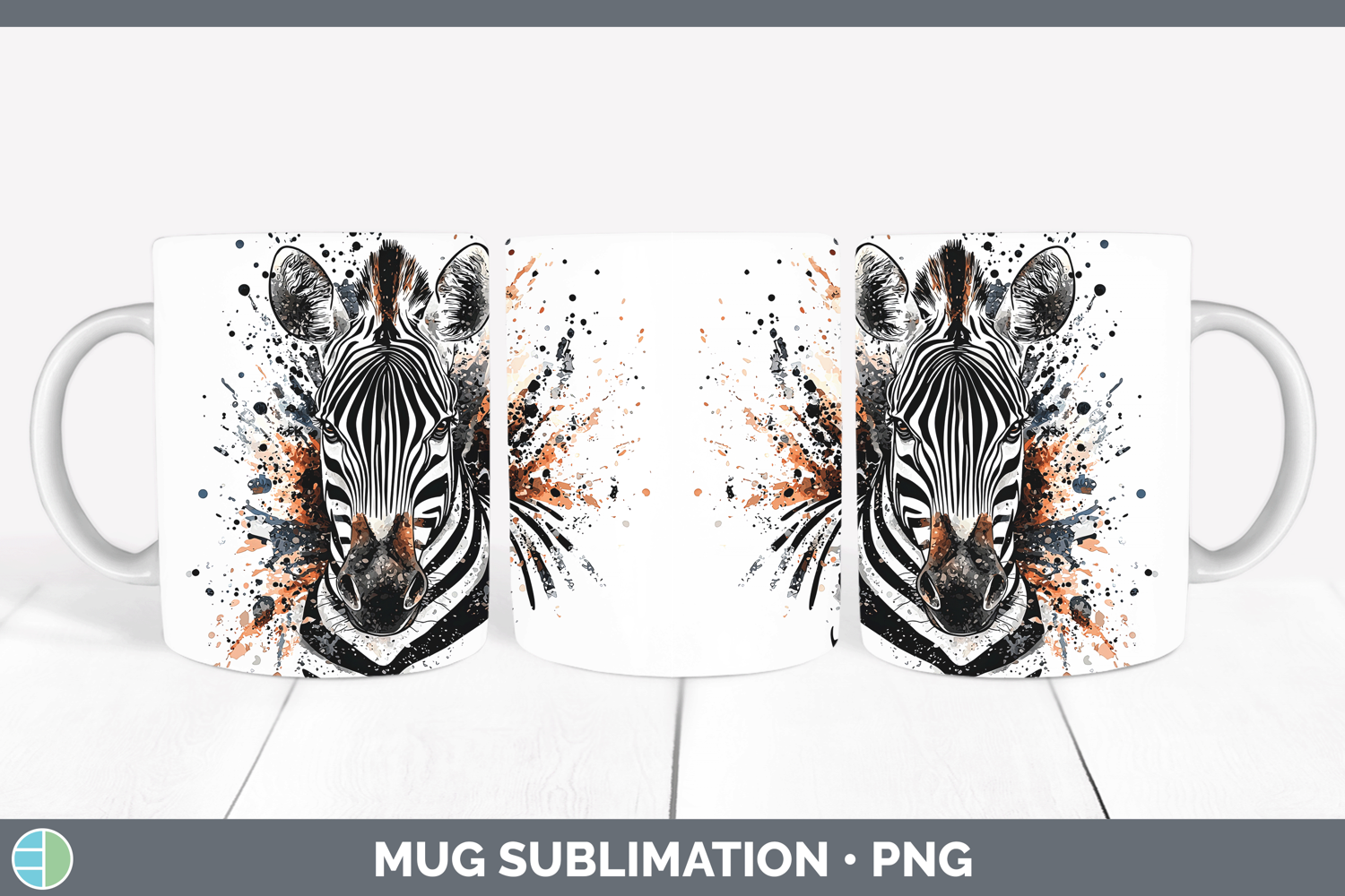 GorgeousWatercolor Splash Mug Wrap design.