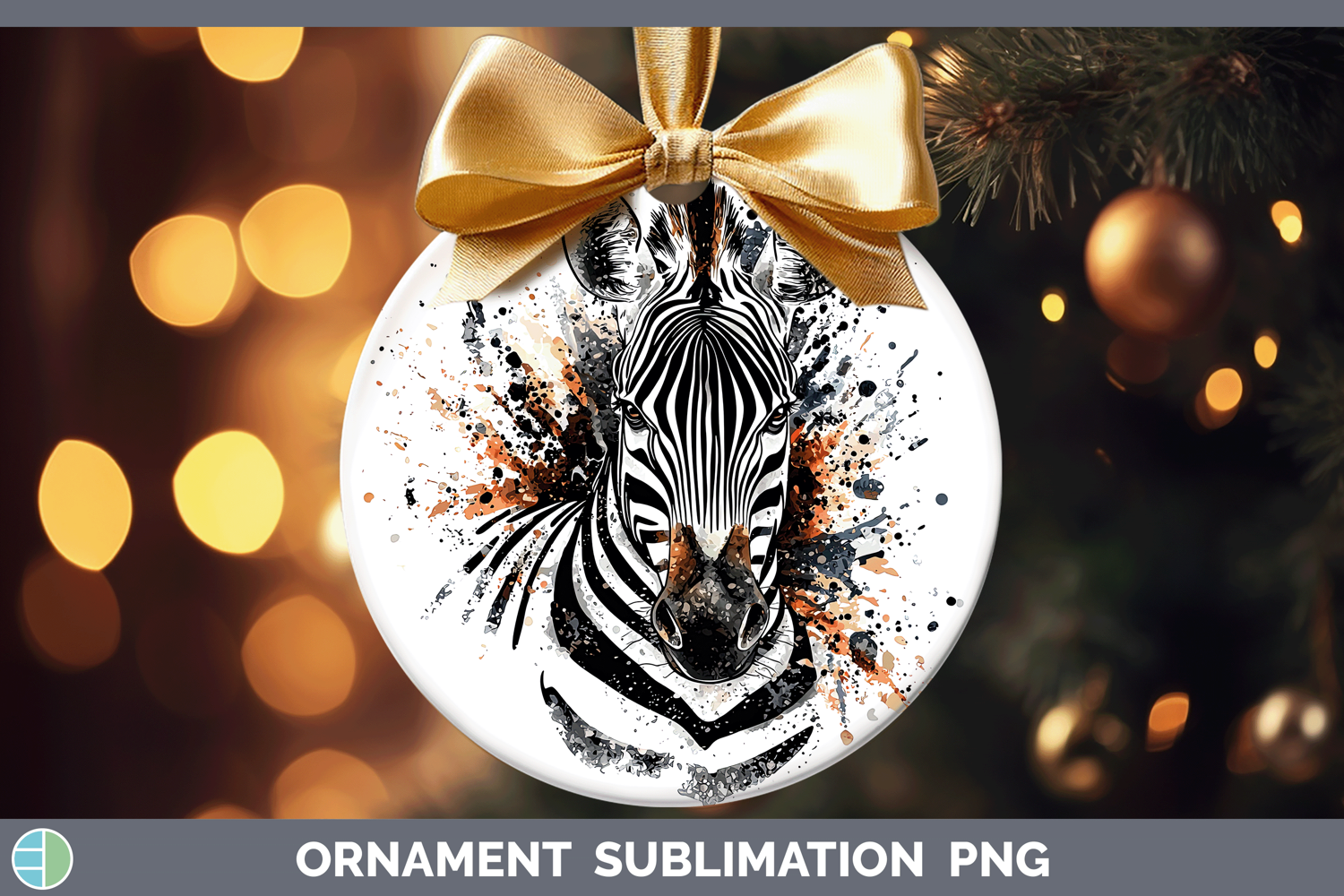 GorgeousWatercolor Splash Ornament design.