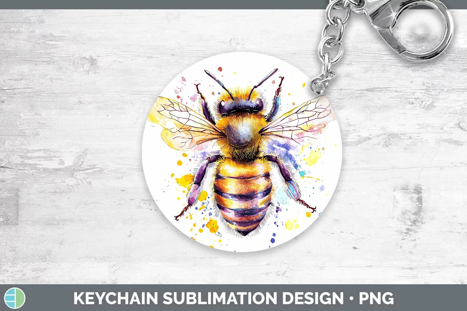GorgeousWatercolor Splatter Keychain design.
