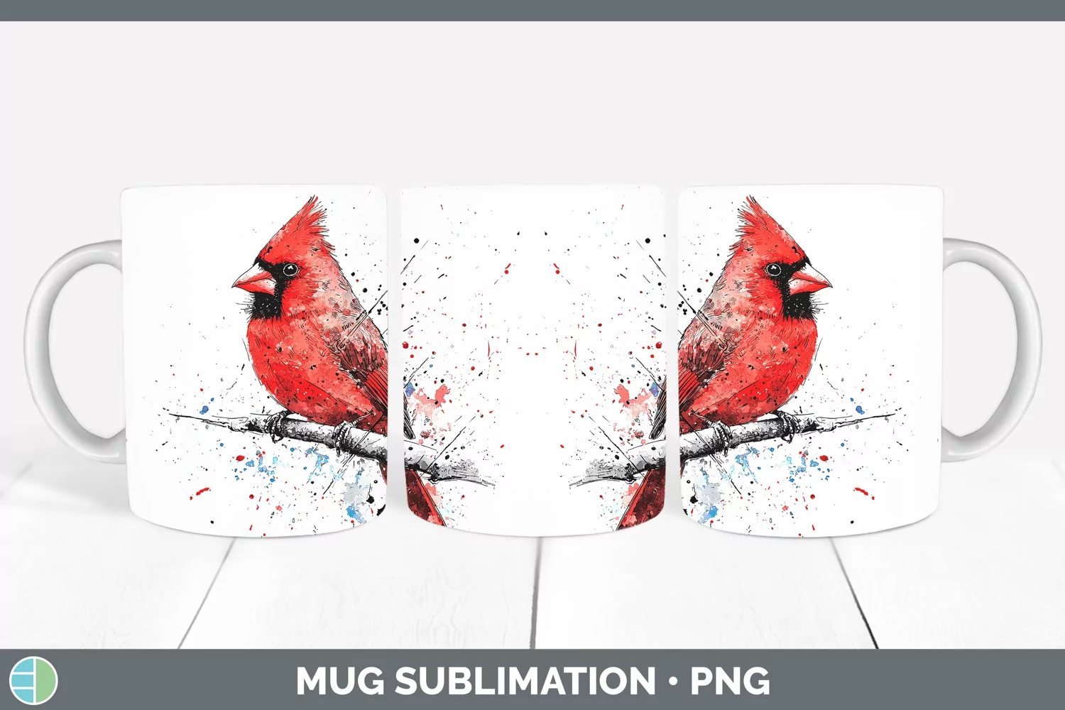 GorgeousWatercolor Splatter Mug Wrap design.