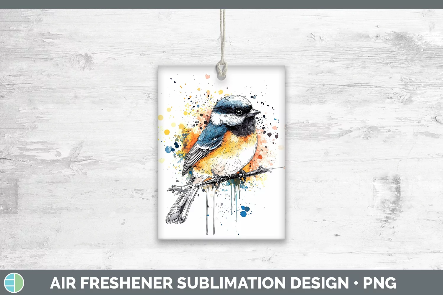 GorgeousWatercolor Splatter Air Freshener design.