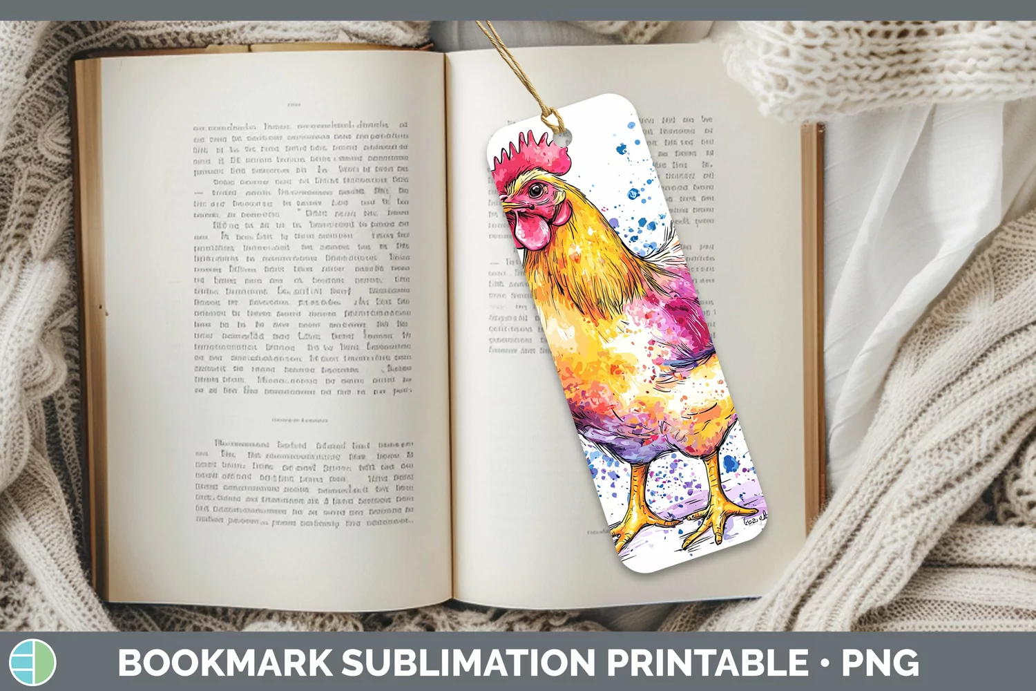 GorgeousWatercolor Splatter Bookmark design.