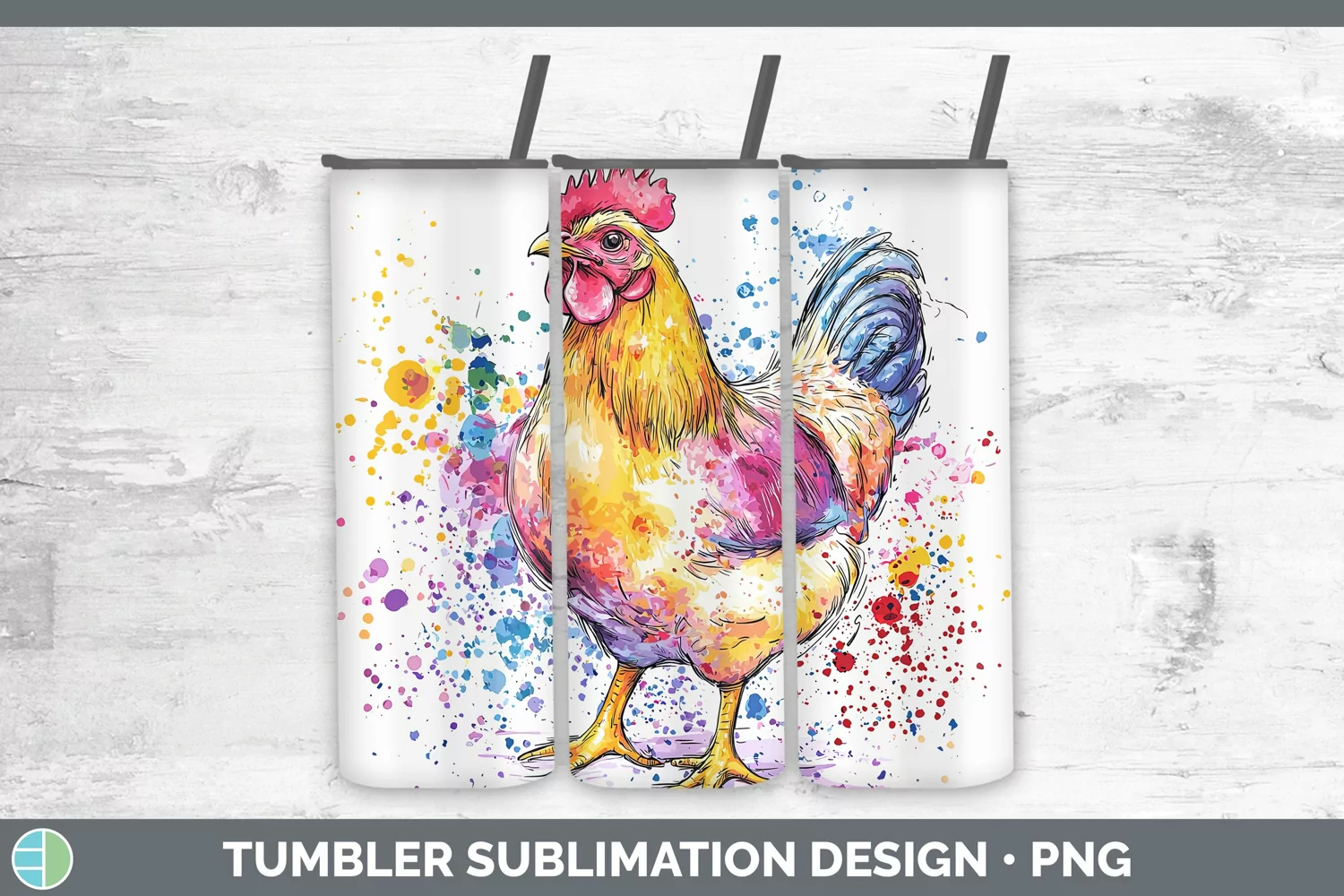 GorgeousWatercolor Splatter Tumbler design.