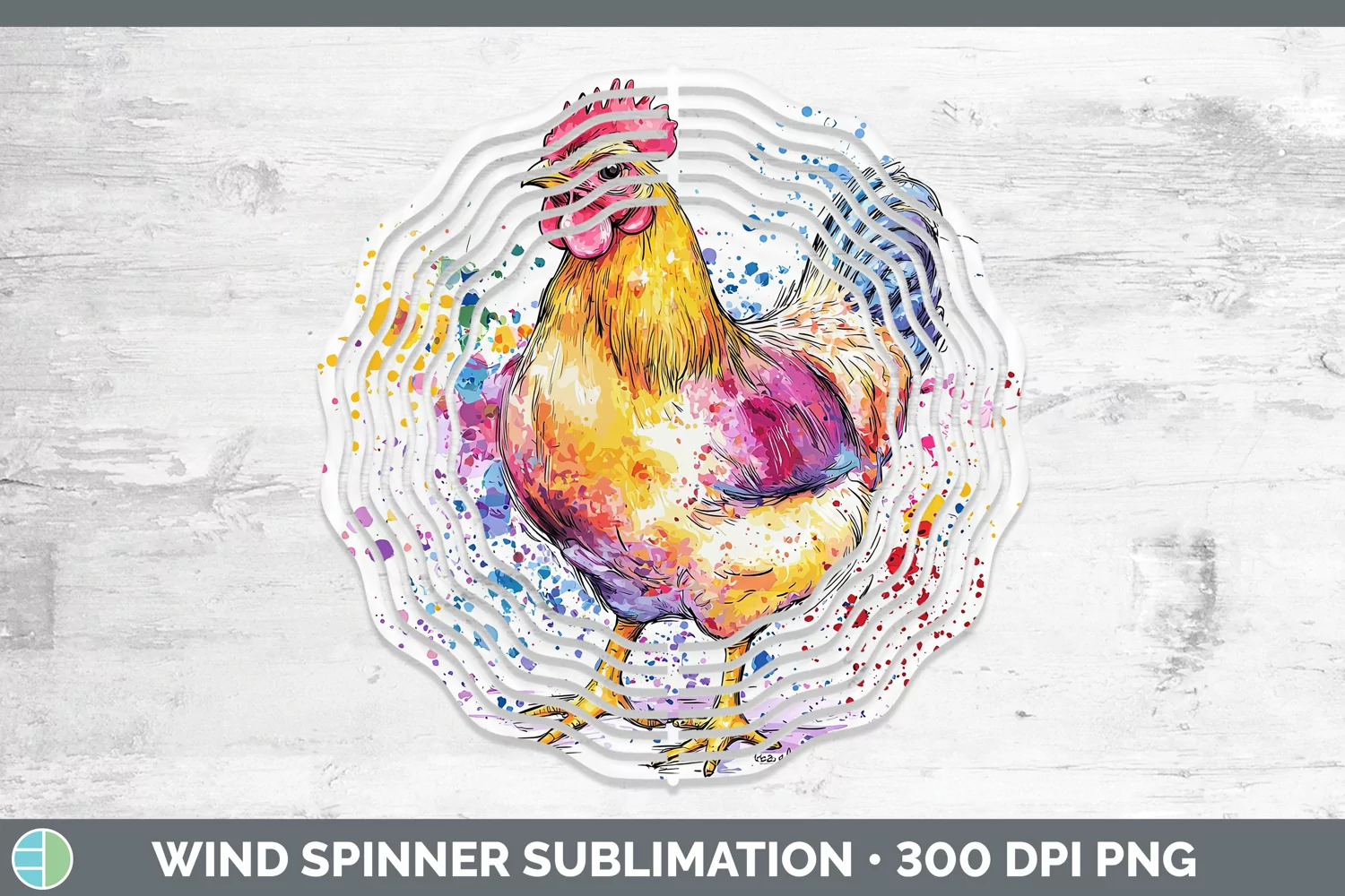 GorgeousWatercolor Splatter Wind Spinner design.