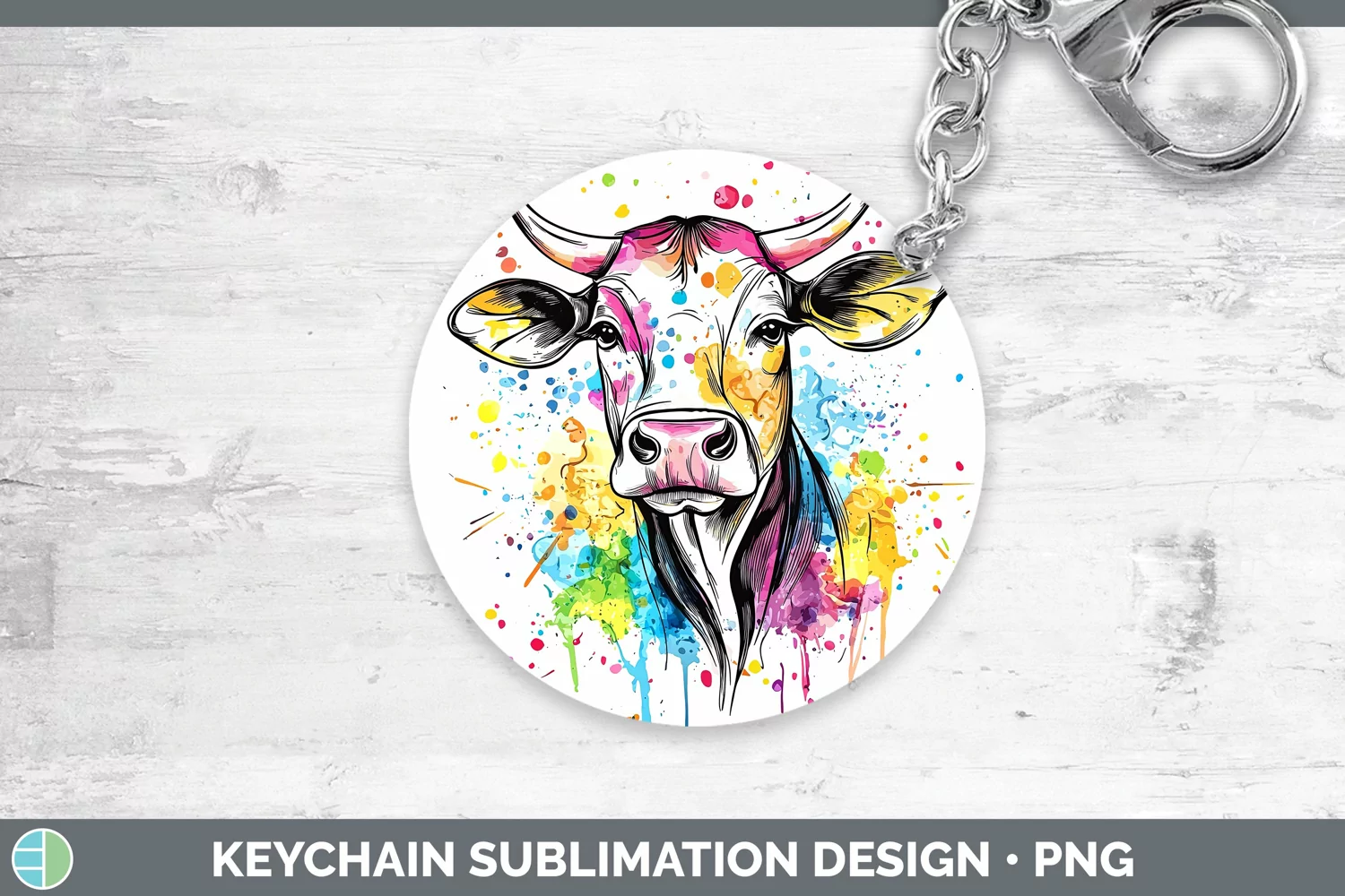 GorgeousWatercolor Splatter Keychain design.