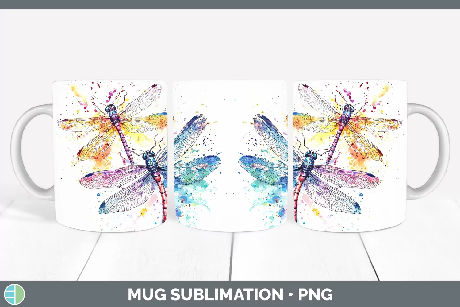 GorgeousWatercolor Splatter Mug Wrap design.