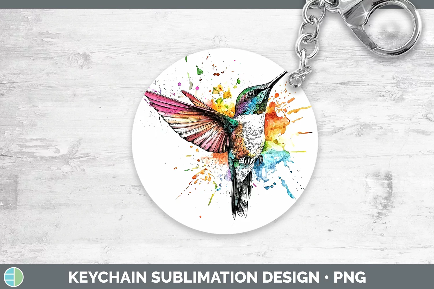 GorgeousWatercolor Splatter Keychain design.