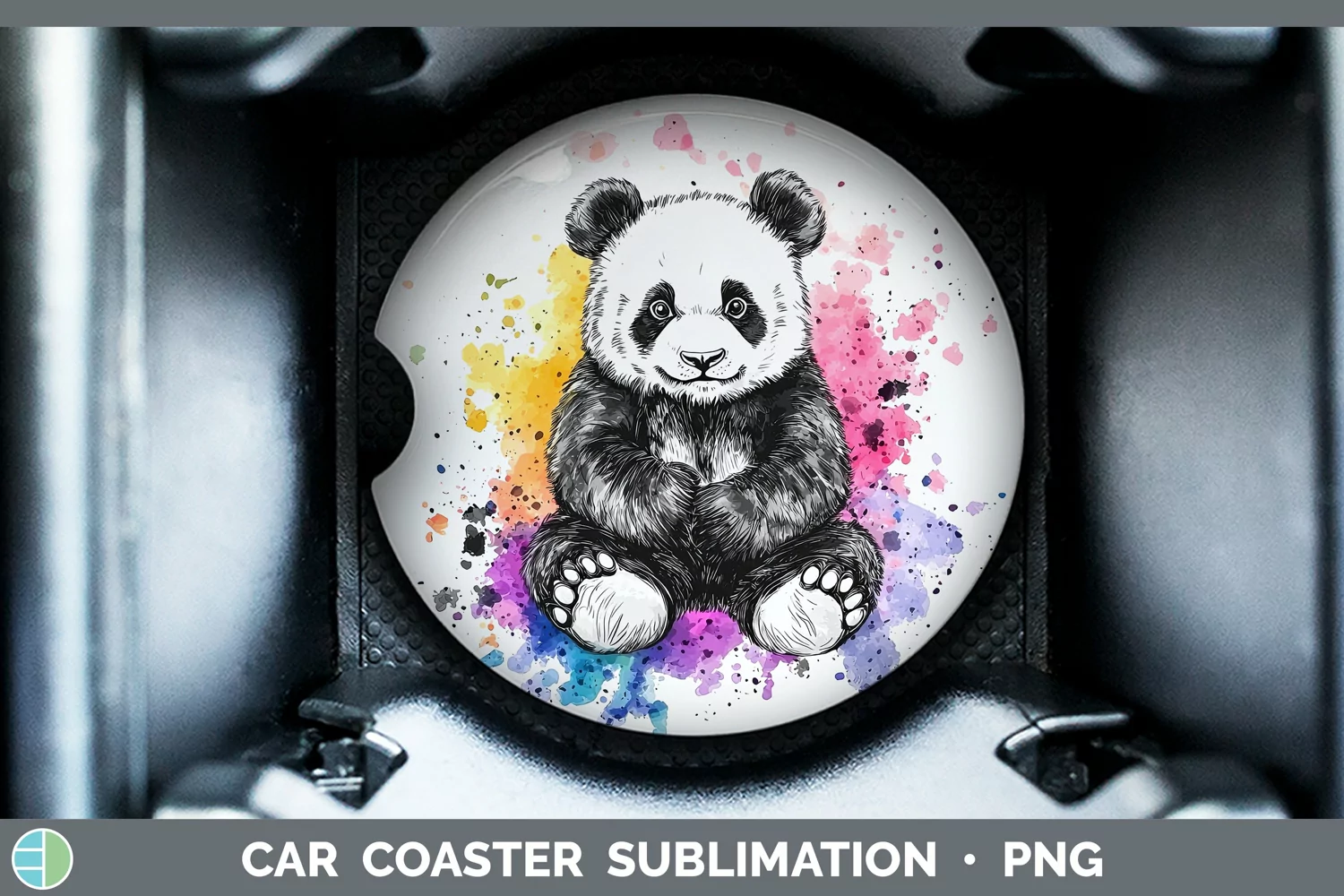 GorgeousWatercolor Splatter Car Coaster design.