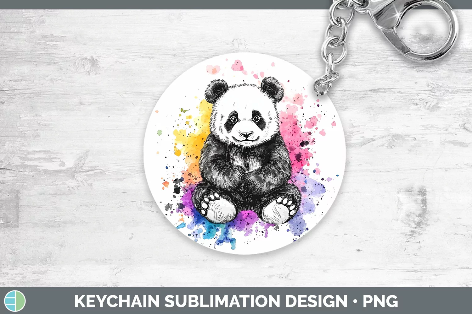 GorgeousWatercolor Splatter Keychain design.