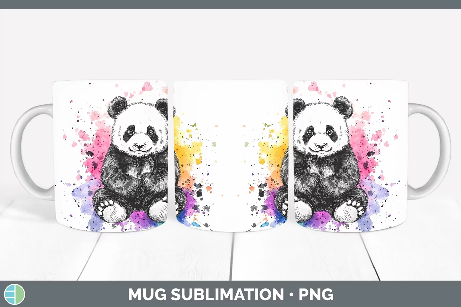 GorgeousWatercolor Splatter Mug Wrap design.