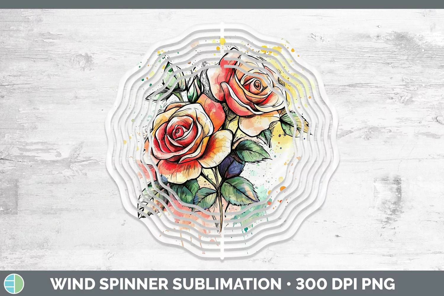 GorgeousWatercolor Splatter Wind Spinner design.