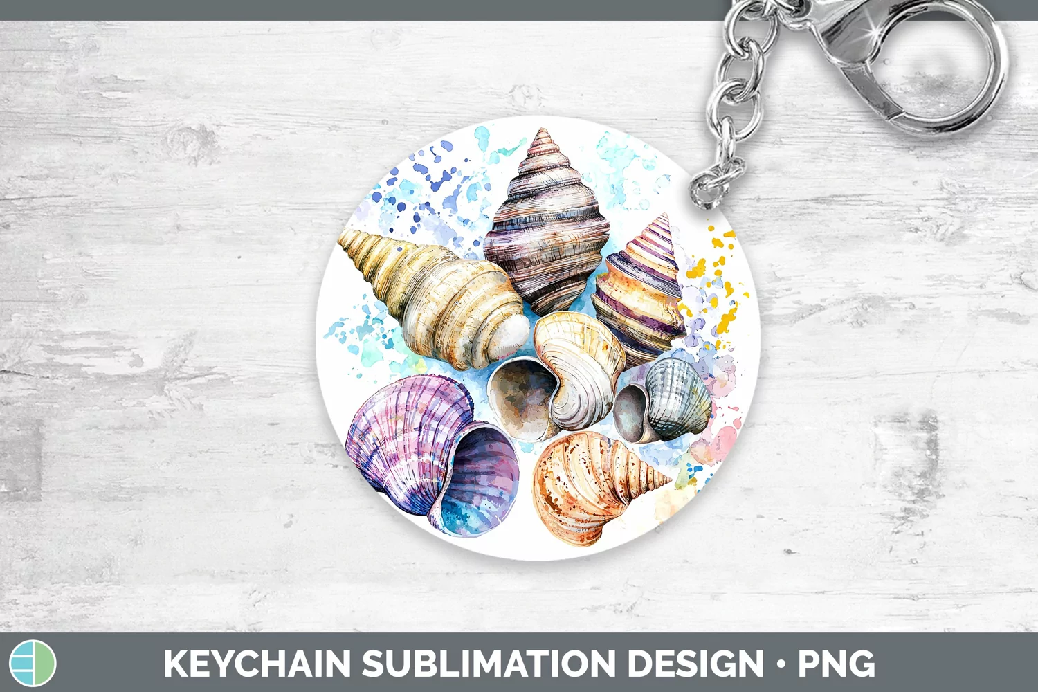 GorgeousWatercolor Splatter Keychain design.