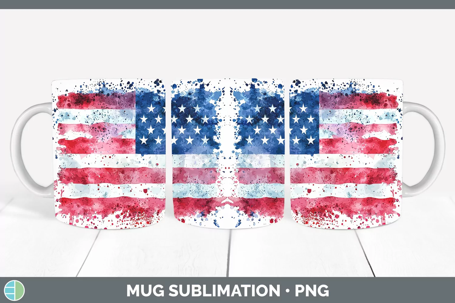 GorgeousWatercolor Splatter Mug Wrap design.