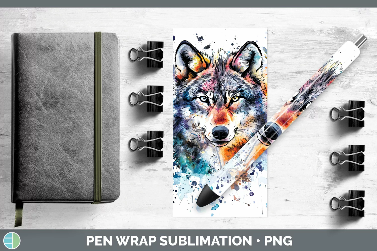 GorgeousWatercolor Splatter Pen Wrap design.