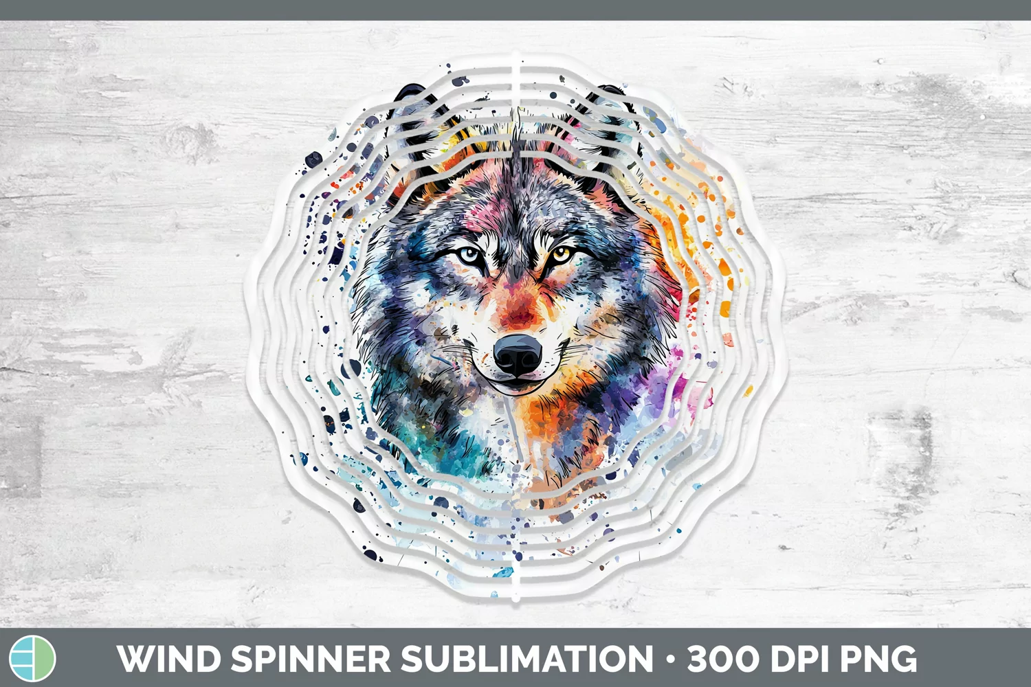 GorgeousWatercolor Splatter Wind Spinner design.