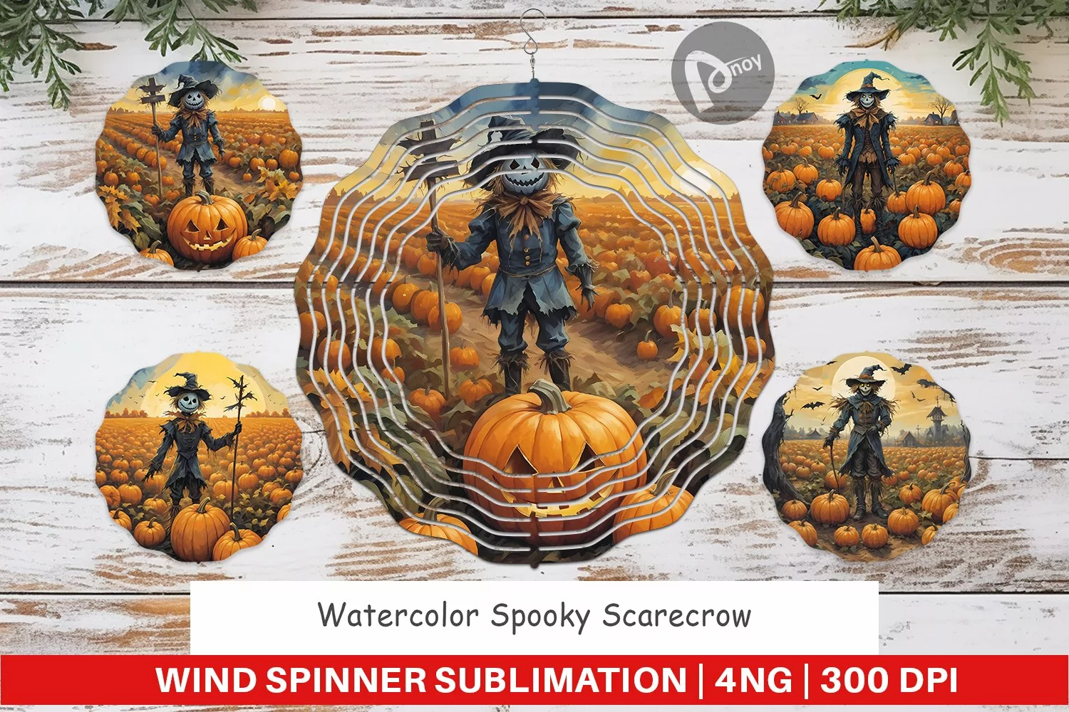 Wind Spinner Watercolor Scarecrow product image 1