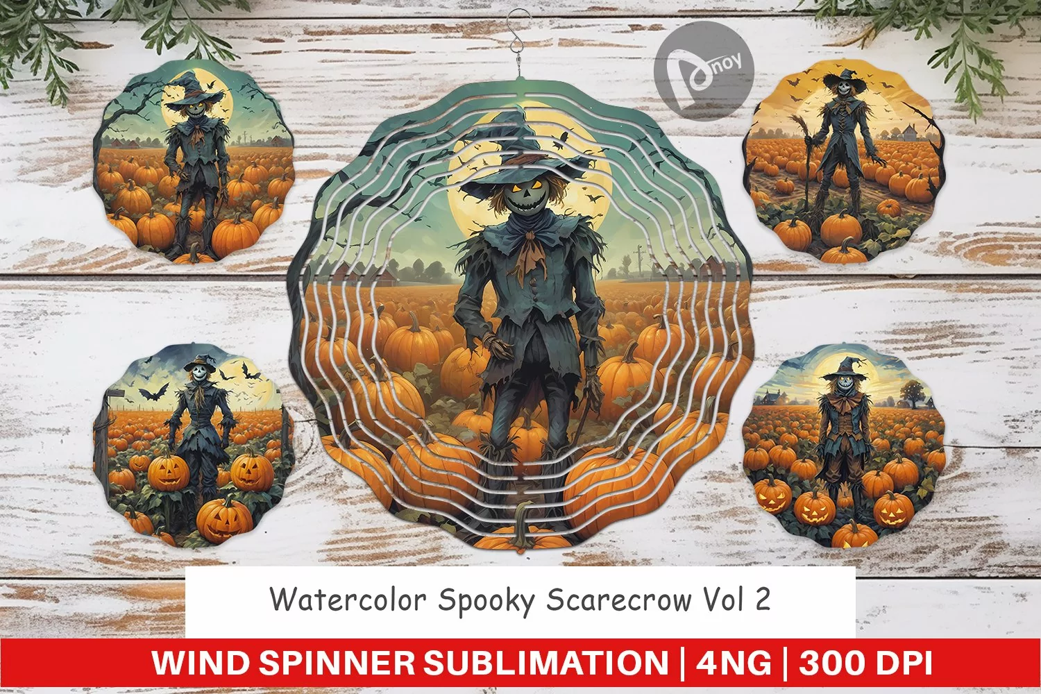Wind Spinner Watercolor Scarecrow product image 1