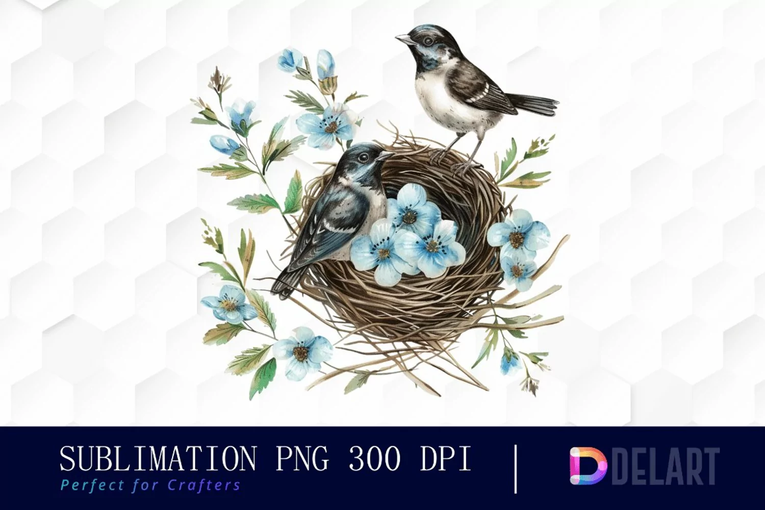 Spring Bird Nest Sublimation PNG Clipart product image 1