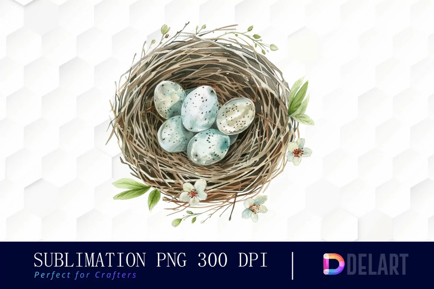Spring Bird Nest Sublimation PNG Clipart product image 1