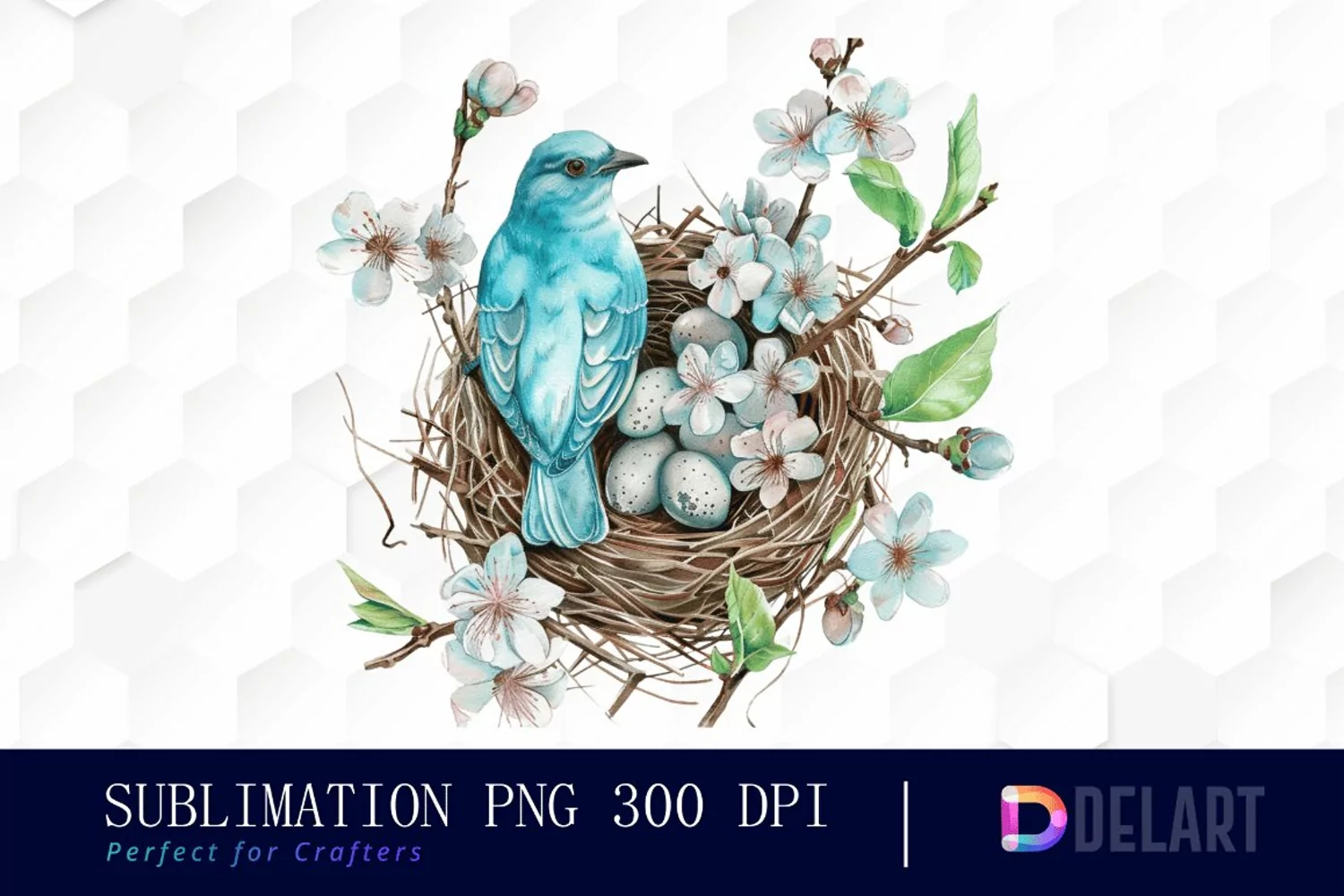 Spring Bird Nest Illustration Clipart product image 1