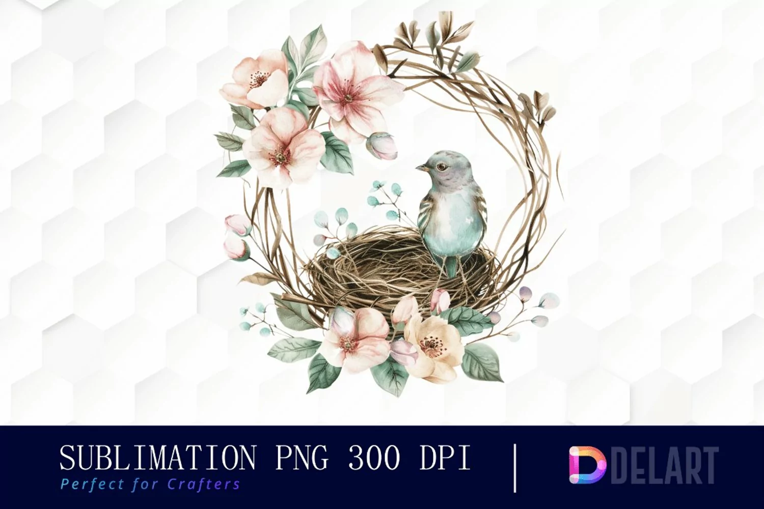 Spring Bird Nest Graphics Clipart product image 1