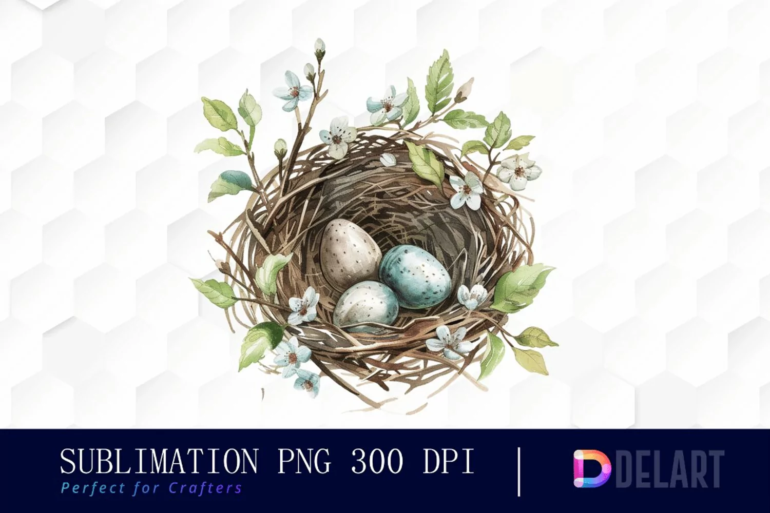 Spring Bird Nest Sublimation PNG Clipart product image 1