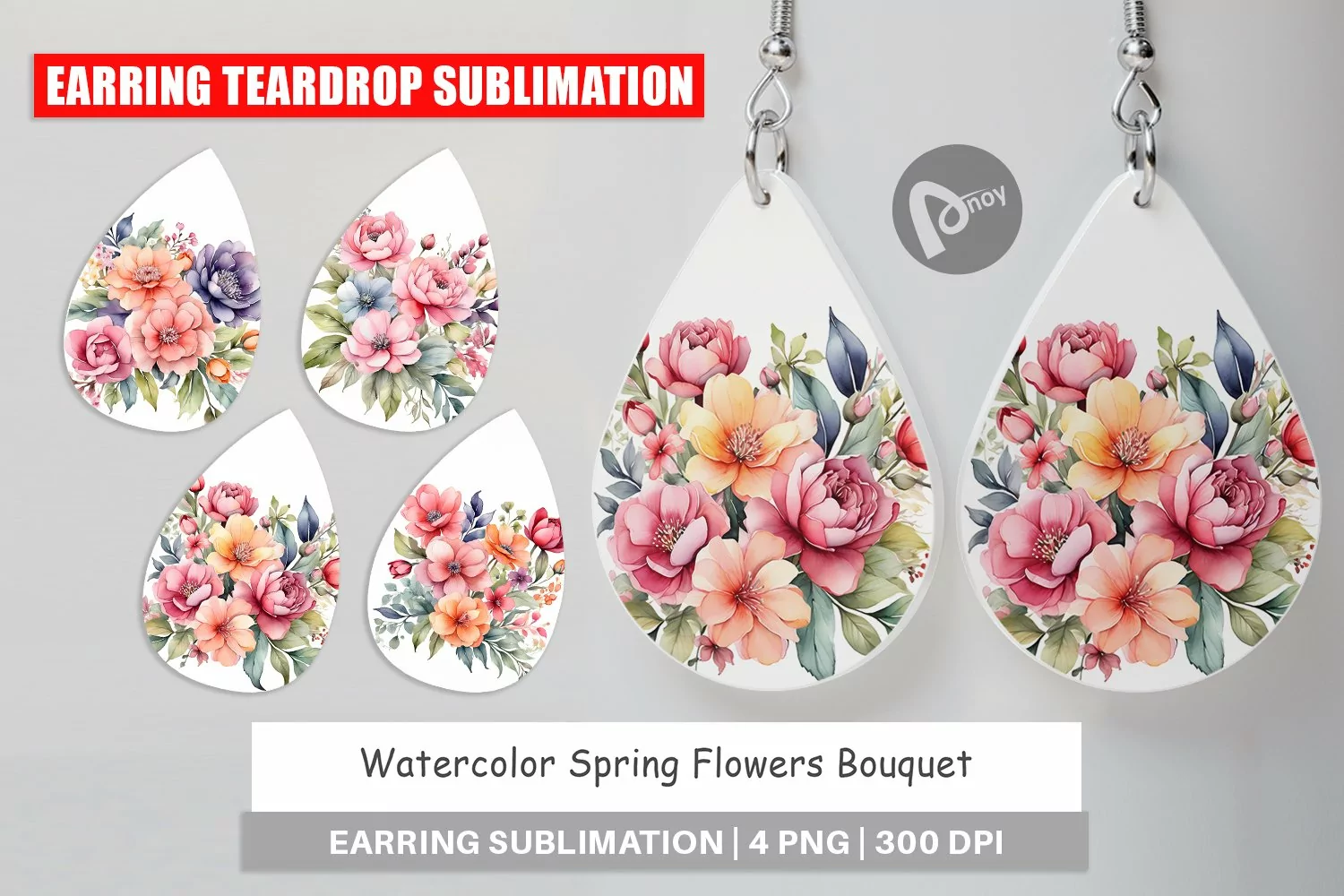 Earring Teardrop Spring Flowers Bouquet product image 1