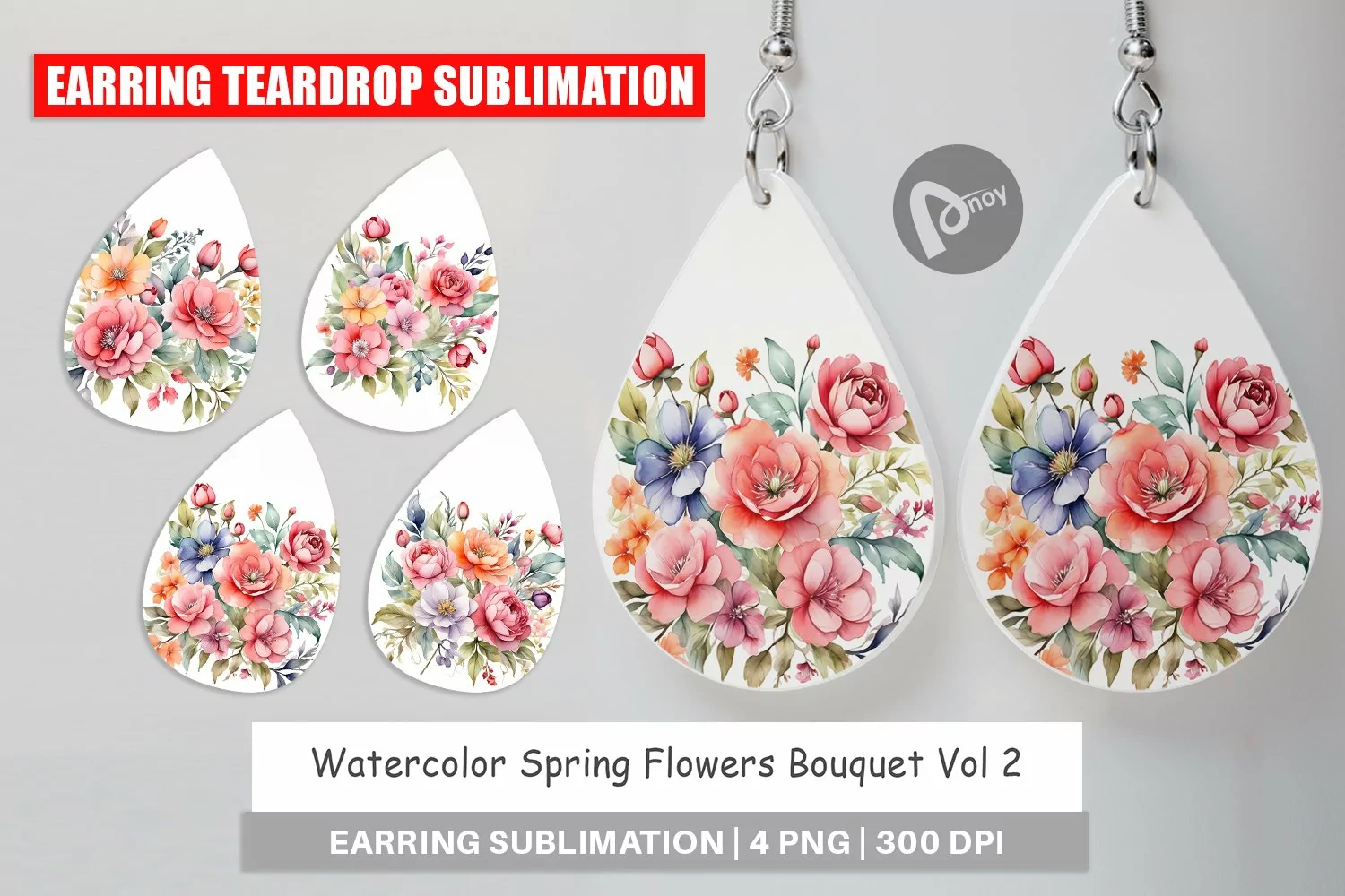 Earring Teardrop Spring Flowers Bouquet product image 1