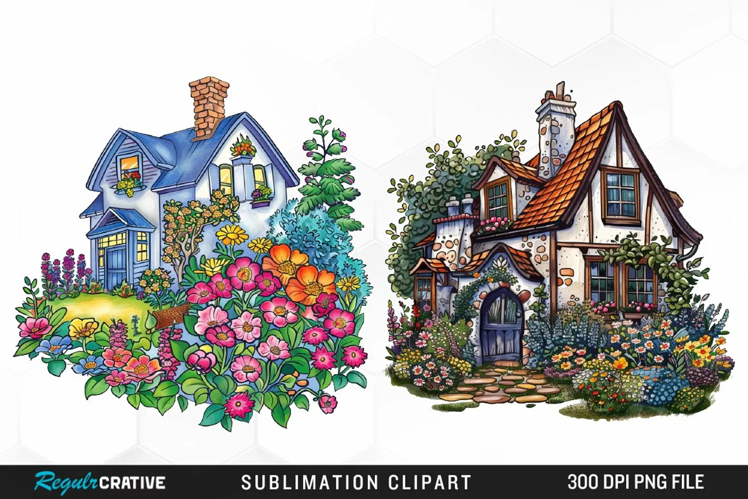 Watercolor Spring Garden Collection Design Clipart product image 1