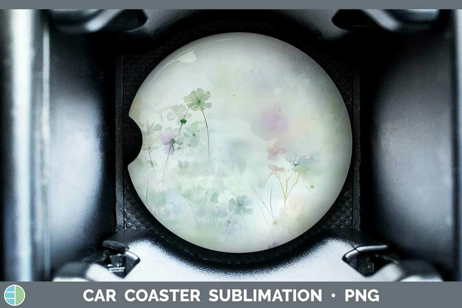 GorgeousWatercolor Car Coaster design.
