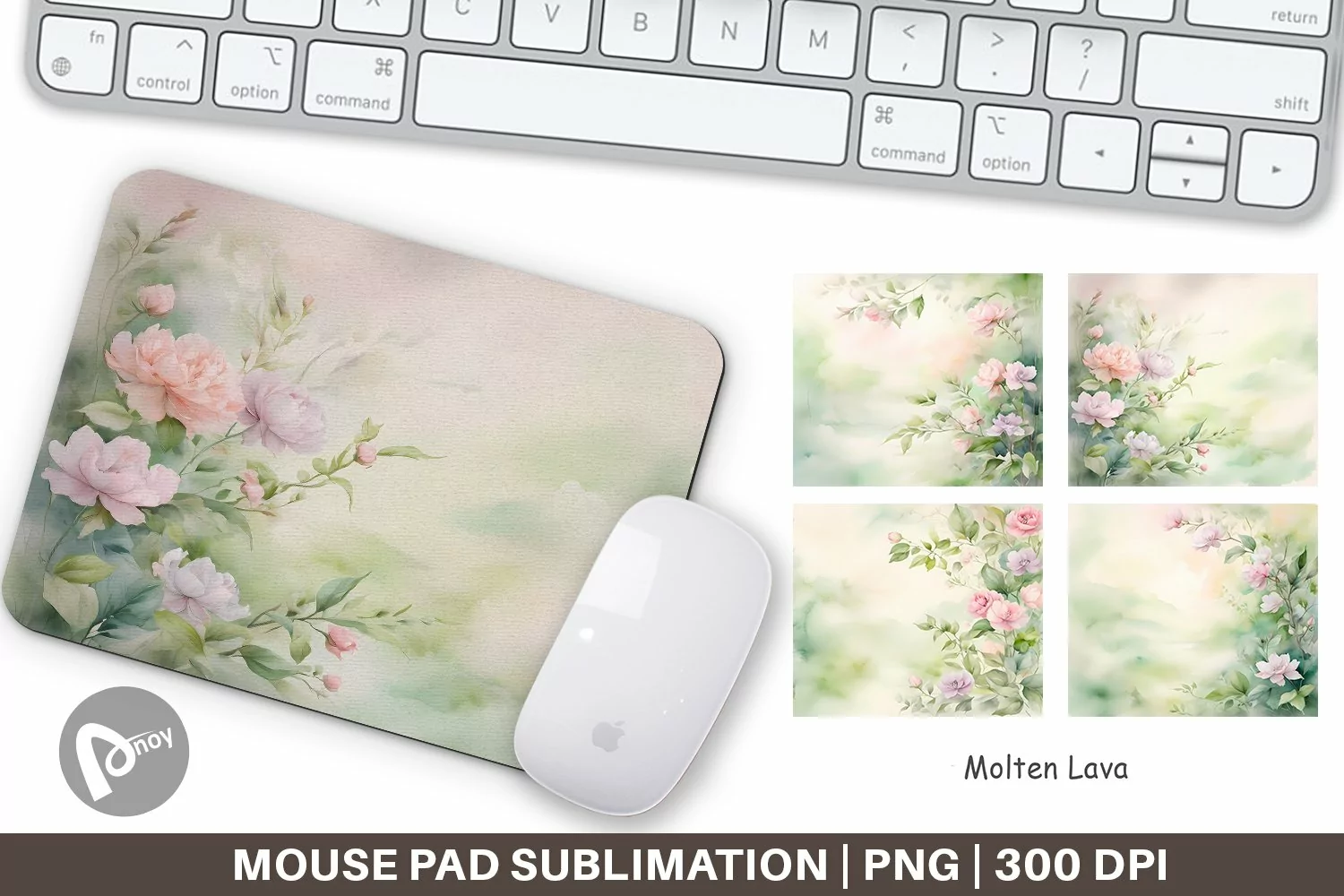 Mouse Pad Watercolor Spring Greenery product image 1