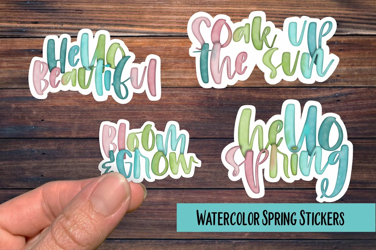 Watercolor Spring PNG Sticker Pack product image 1
