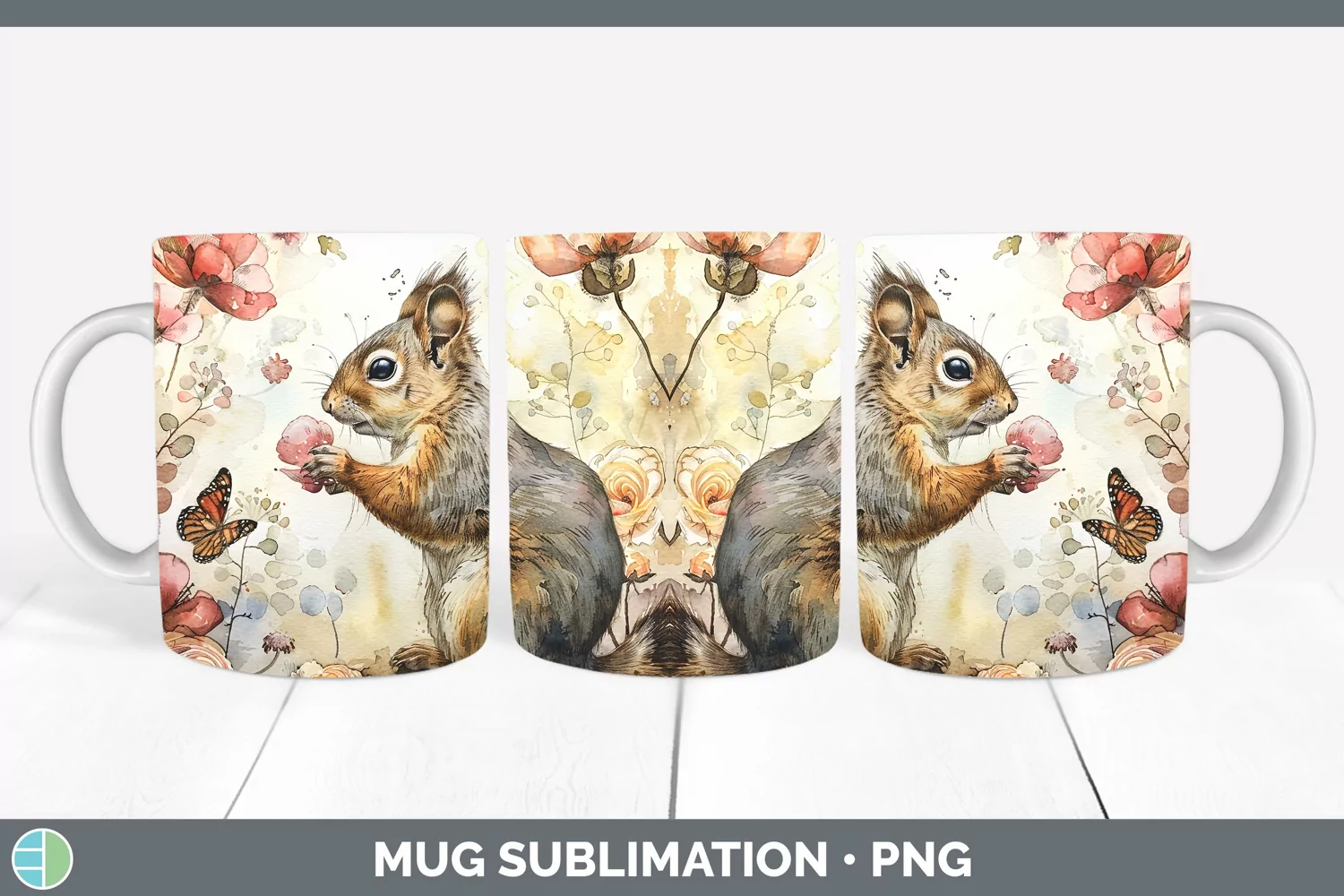 GorgeousWatercolor Mug Wrap design.