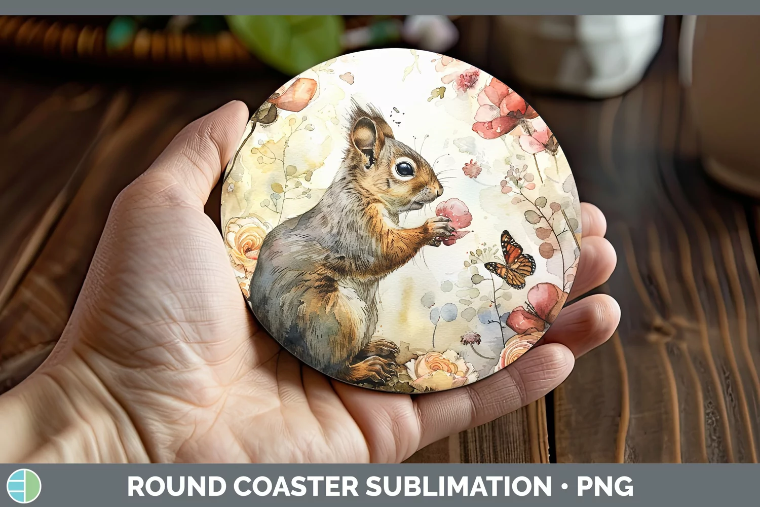GorgeousWatercolor Round Coaster design.