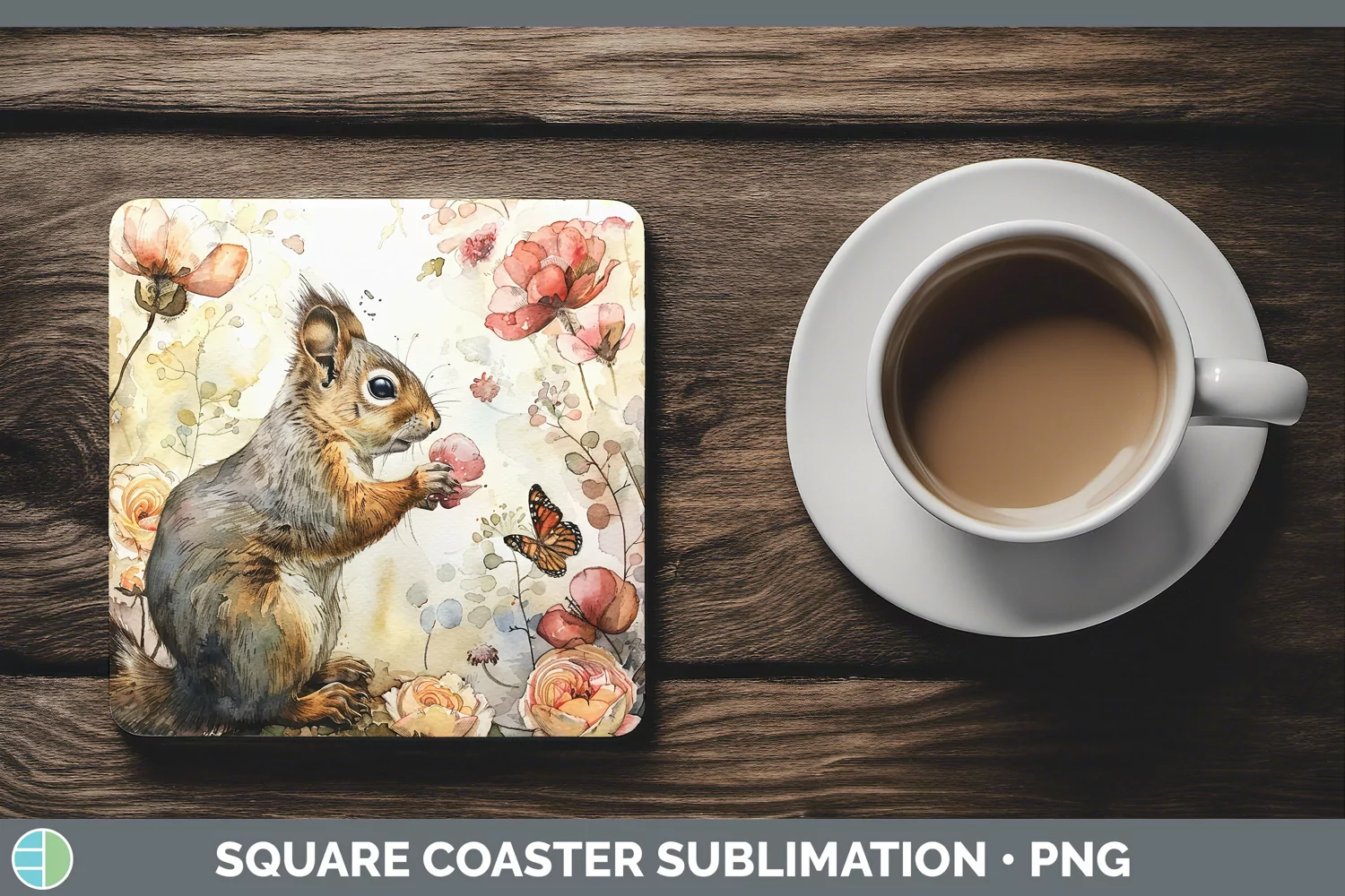 GorgeousWatercolor Square Coaster design.