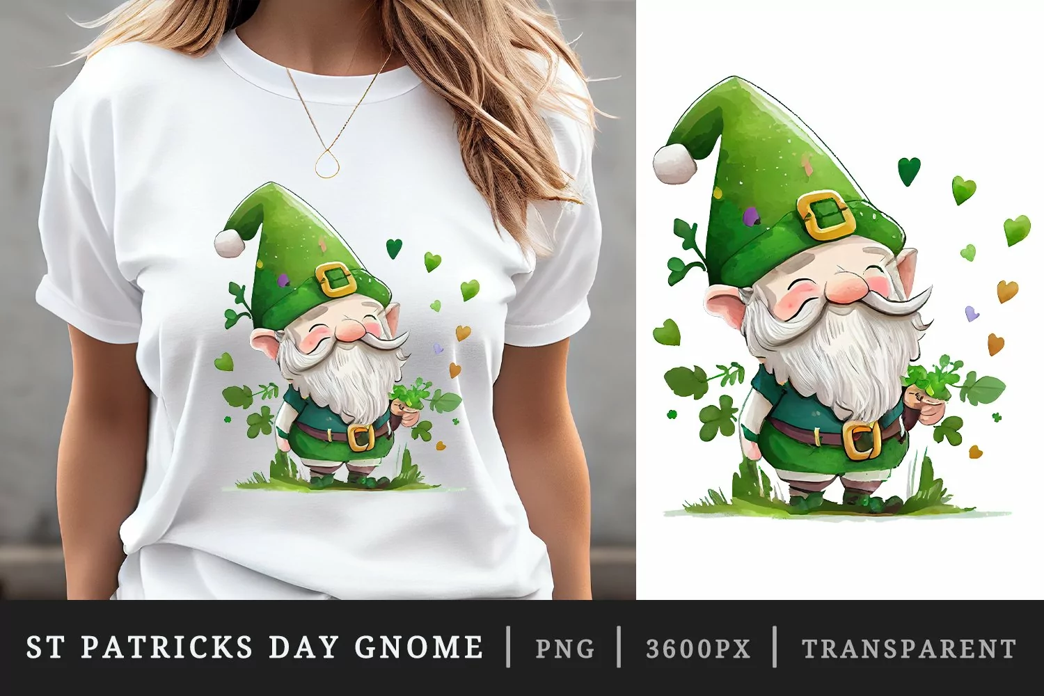 St Patricks Day Happy Gnome t-shirt sublimation design png product image 1