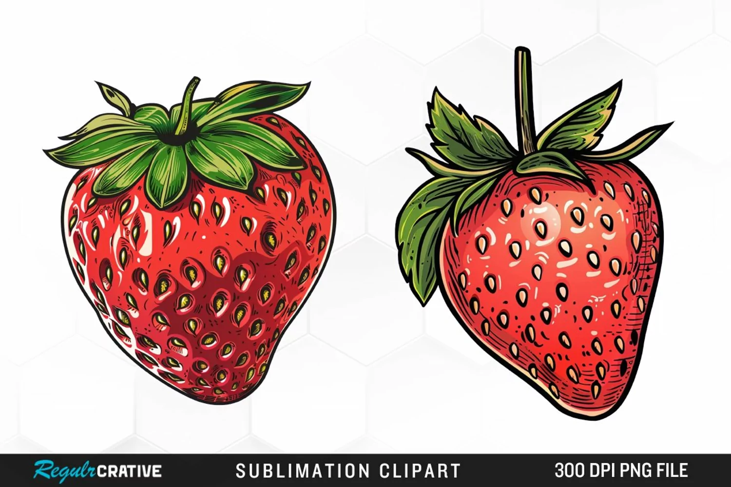 Watercolor Strawberry Graphics Clipart product image 1