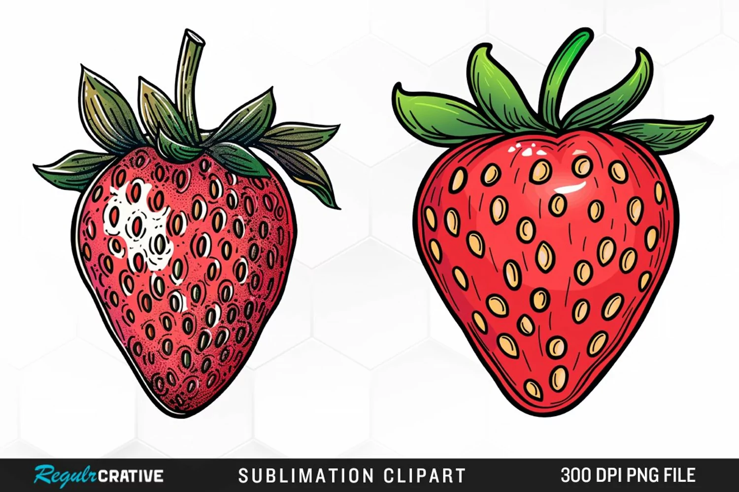 Watercolor Strawberry Artwork Clipart product image 1