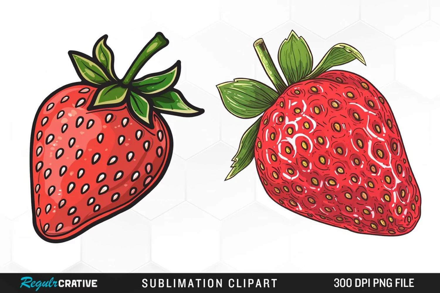 Watercolor Strawberry Artwork Clipart product image 1