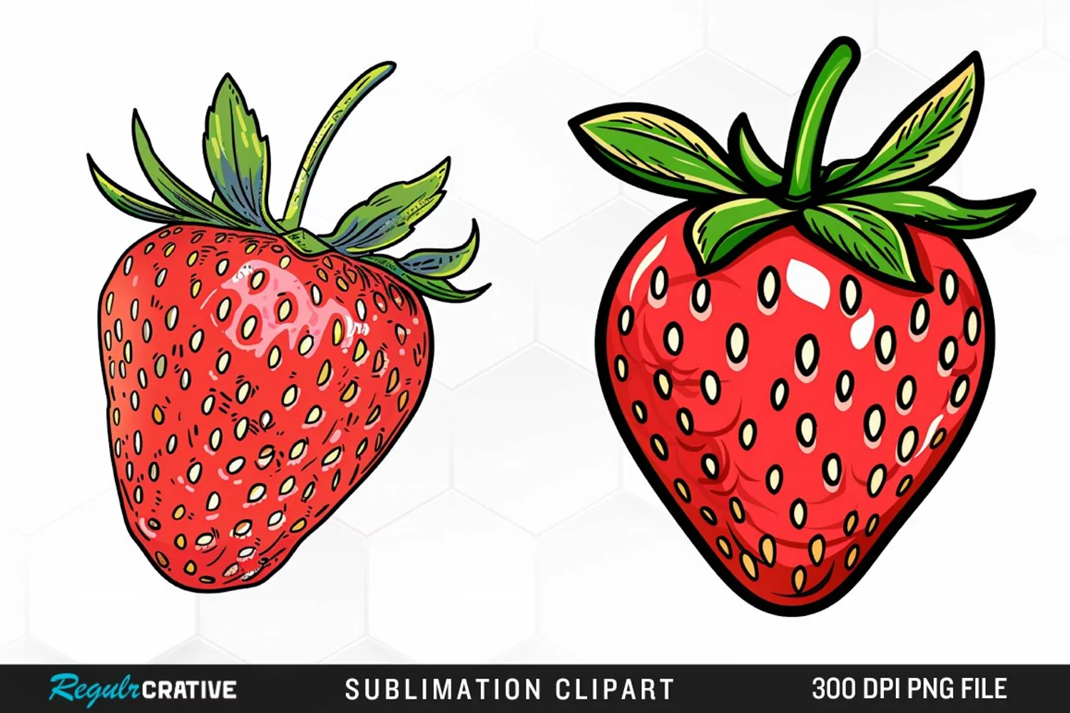 Watercolor Strawberry Artwork Clipart product image 1
