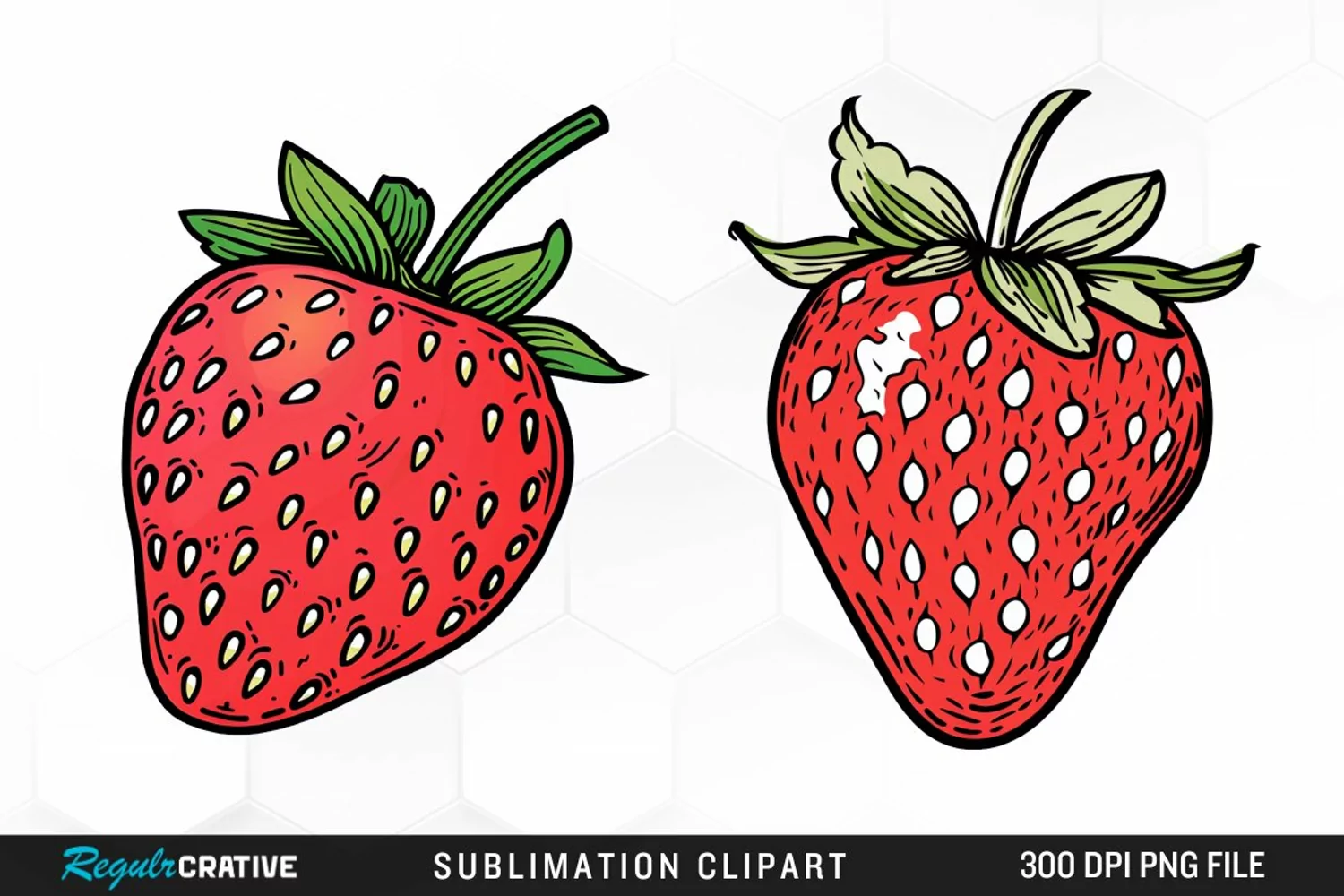 Watercolor Strawberry Artwork Clipart product image 1