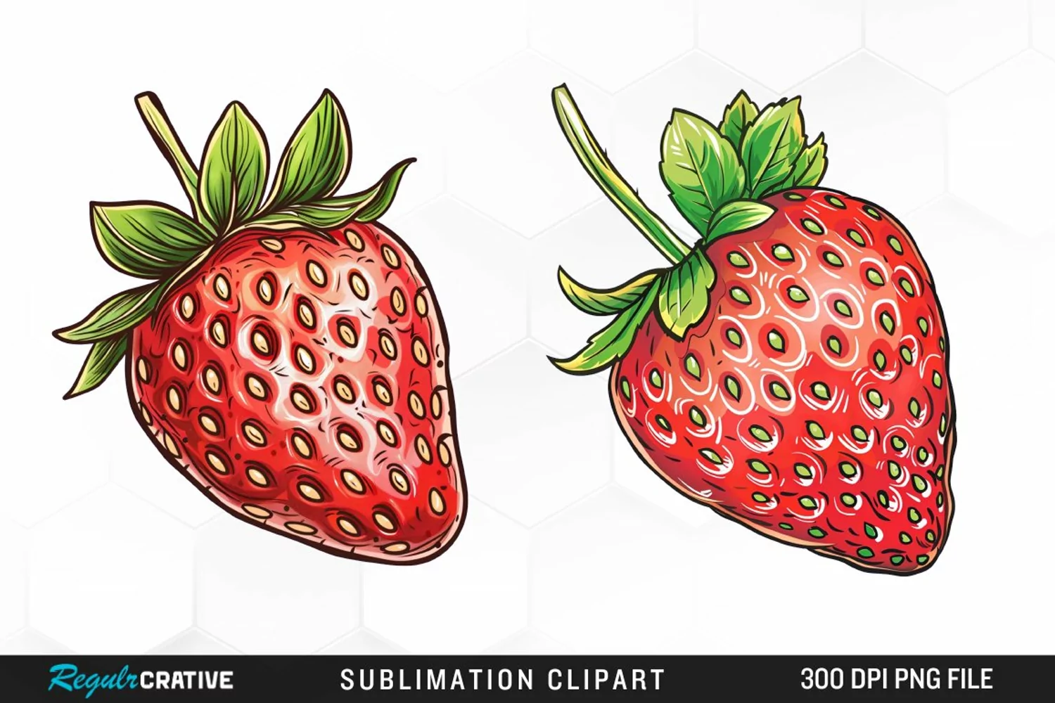 Watercolor Strawberry Artwork Clipart product image 1