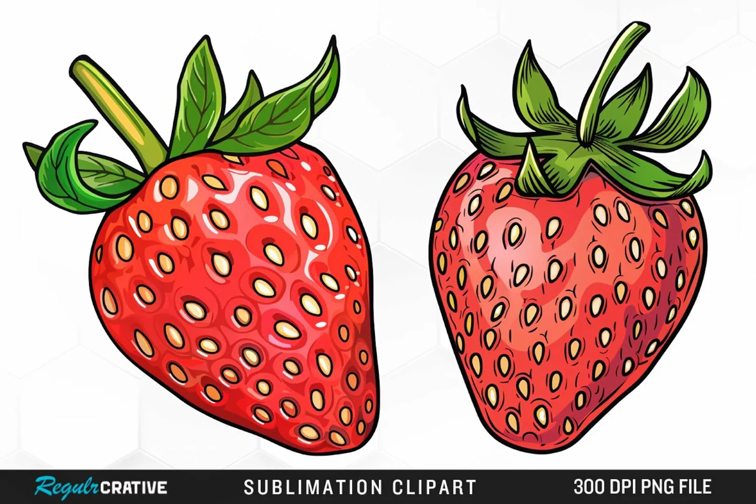 Watercolor Strawberry Artwork Clipart product image 1