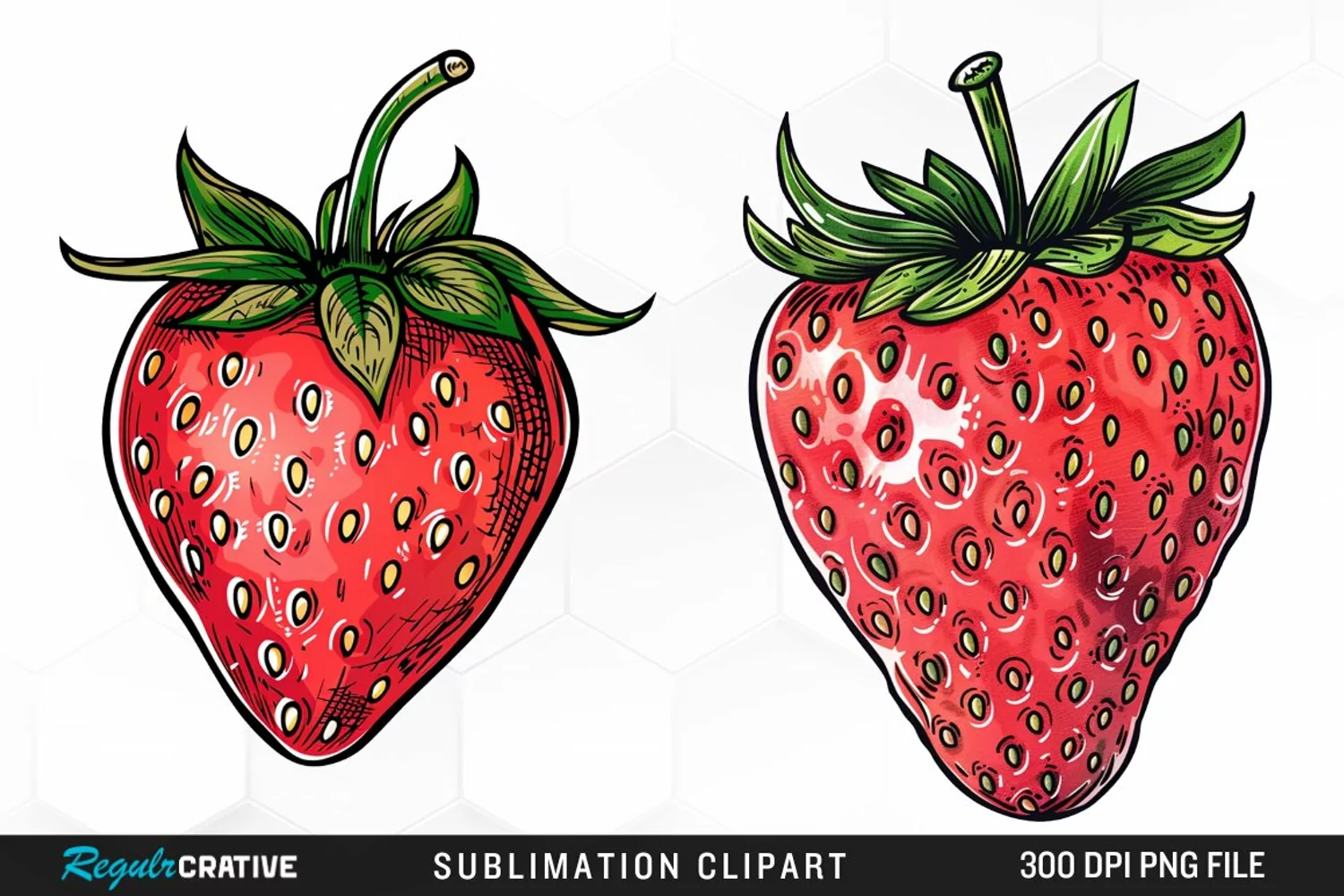 Watercolor Strawberry Artwork Clipart product image 1